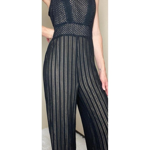 Venus Black Crochet Sexy Party Sleeveless Jumpsuit - Picture 3 of 8